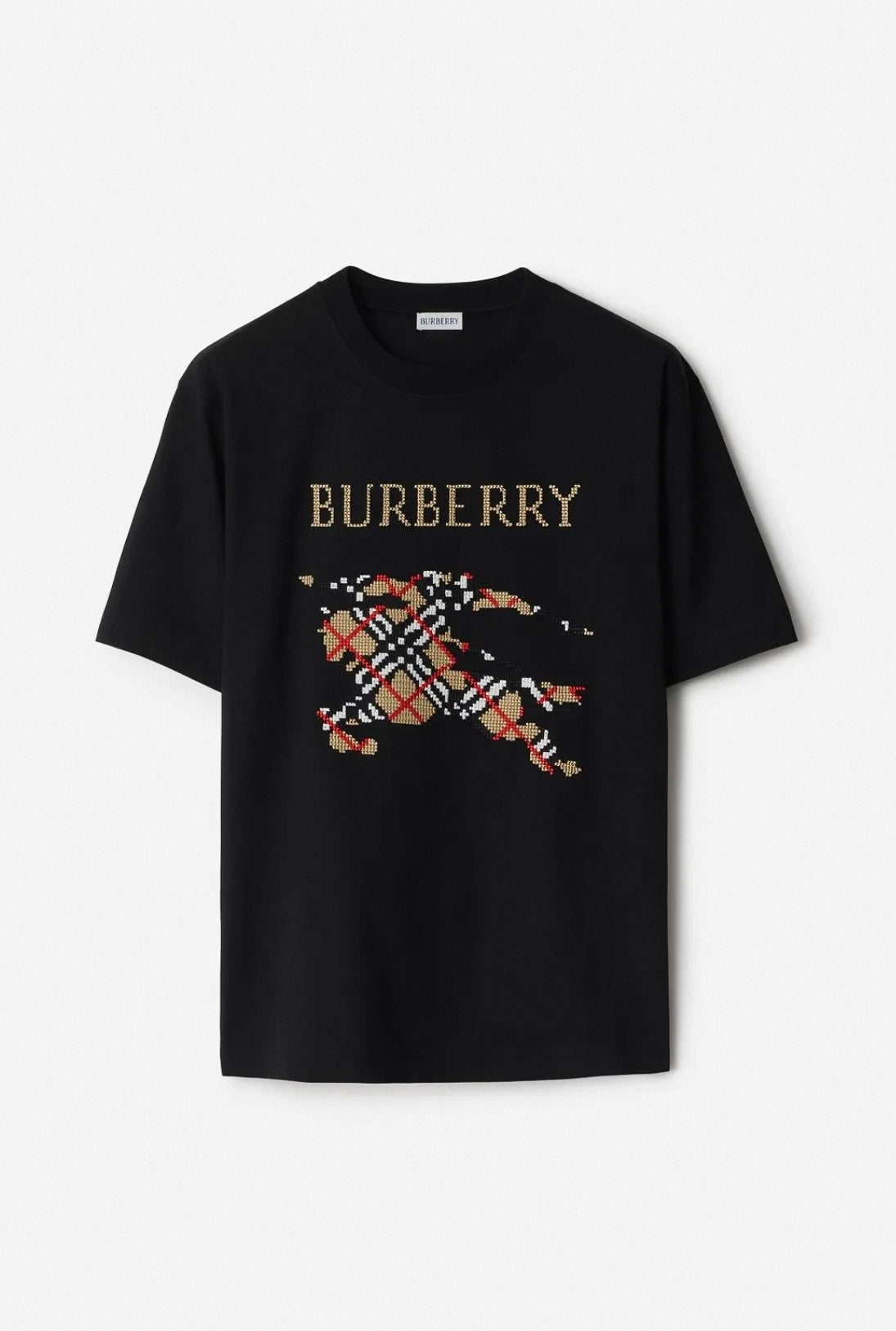 burberry Men's Cotton T-Shirt with Embroidered Equestrian Knight Logo – Multicolour