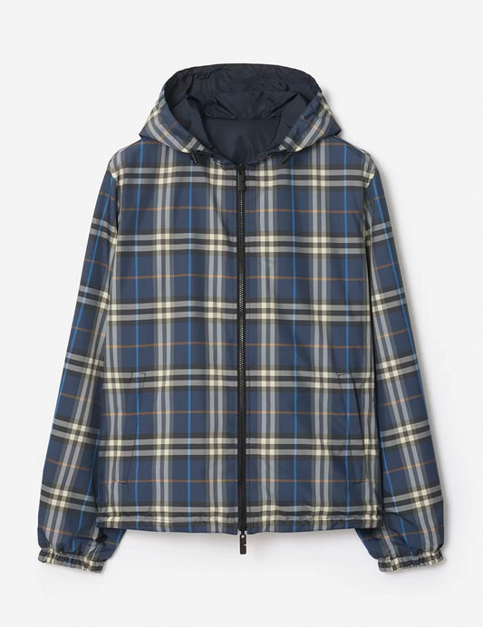burberry Men's Reversible Plaid Hooded Jacket – Multi-color
