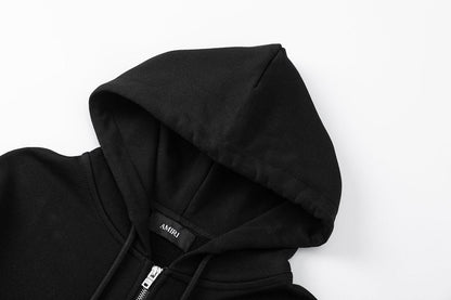 AMIRI logo detail zip up hoodie