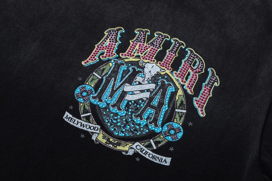 AMIRI crystal-embellished logo-print T-shirt