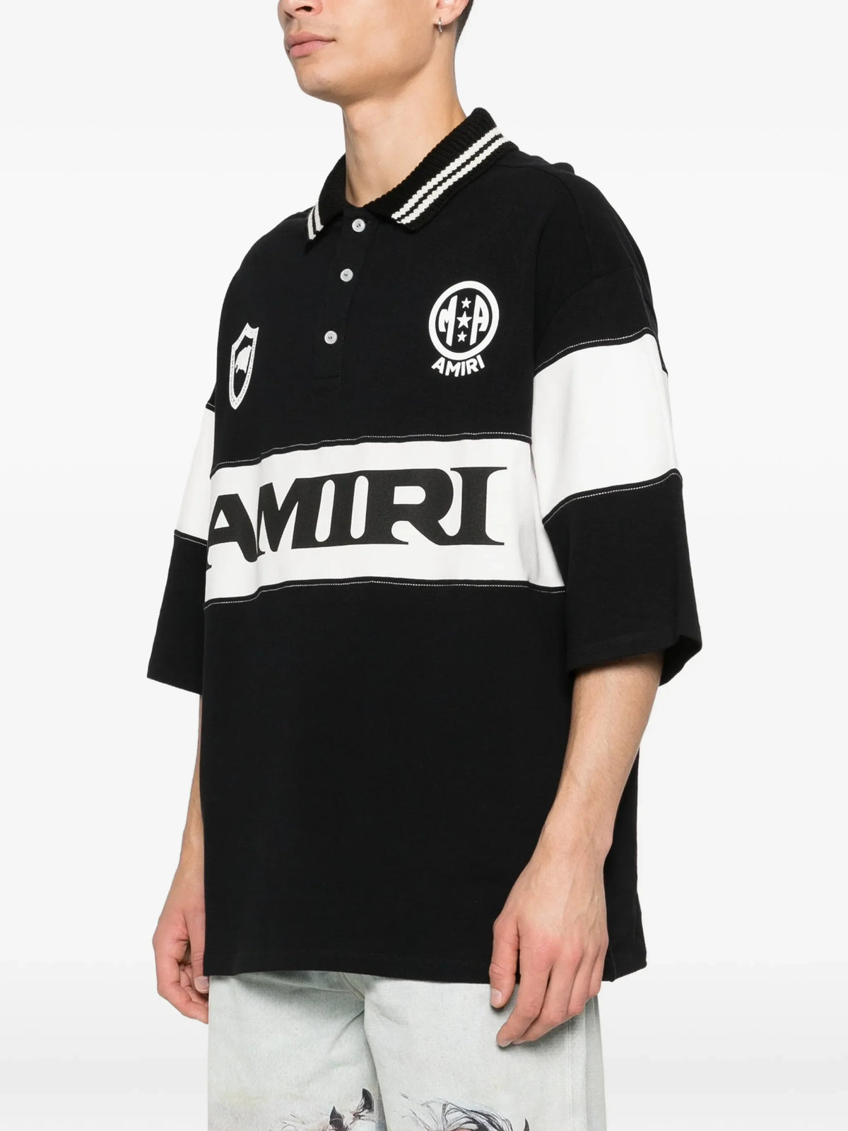AMIRI stripe-detail logo polo shirt