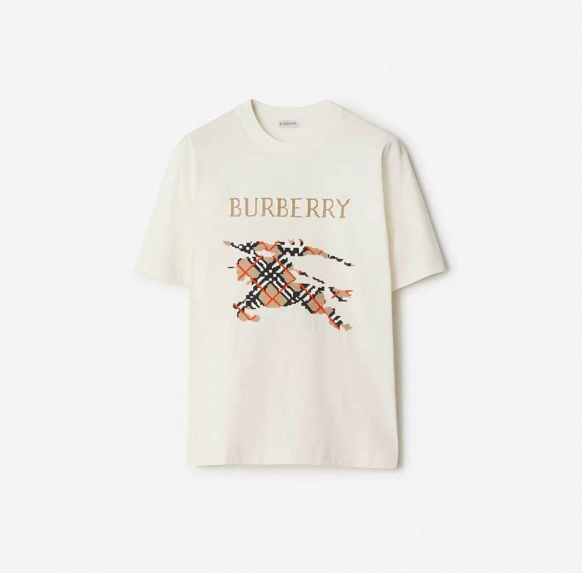burberry Men's Cotton T-Shirt with Embroidered Equestrian Knight Logo – Multicolour