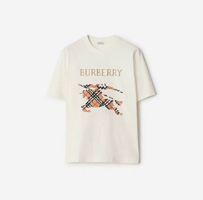 burberry Men's Cotton T-Shirt with Embroidered Equestrian Knight Logo – Multicolour