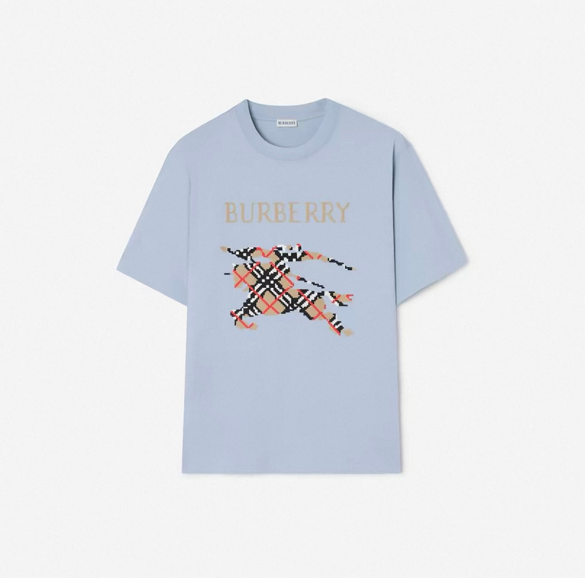 burberry Men's Cotton T-Shirt with Embroidered Equestrian Knight Logo – Multicolour