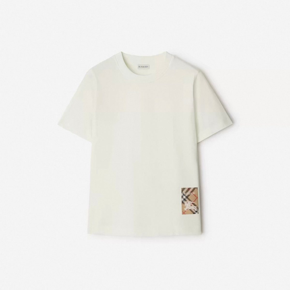 burberry Women's Cotton Short-Sleeve T-Shirt with Plaid Label – Multi-color