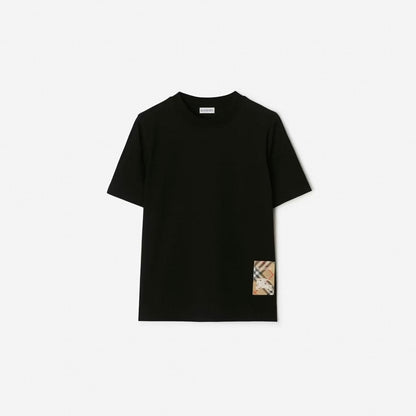 burberry Women's Cotton Short-Sleeve T-Shirt with Plaid Label – Multi-color